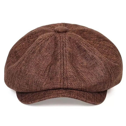 Textured Cotton Newsboy Cap - PHOENIX