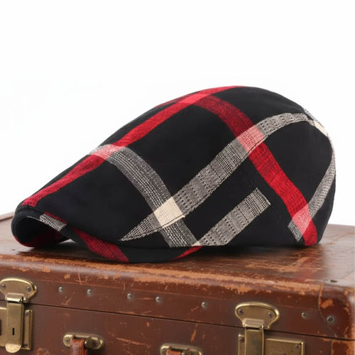 Cotton Plaid Flat Cap | ROSCOE