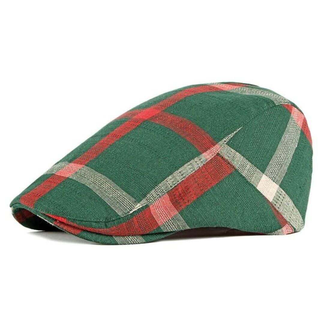 Cotton Plaid Flat Cap | ROSCOE