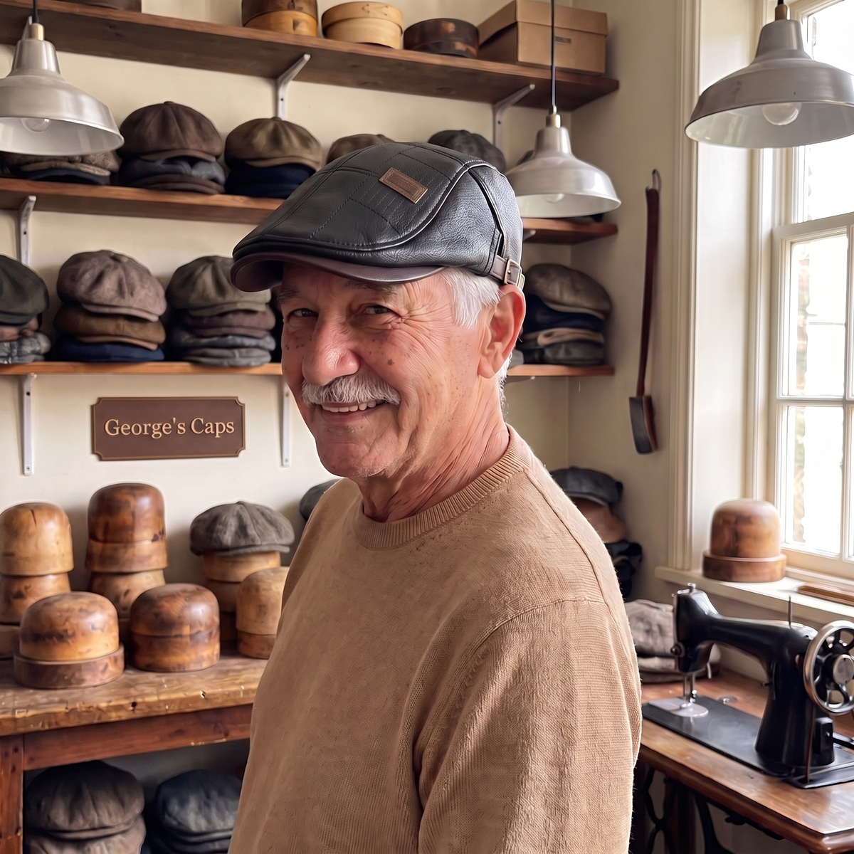 Leather Grid Cap | COPENHAGEN