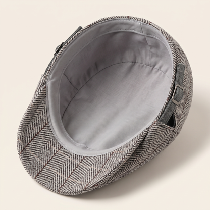 Herringbone Cotton Knitted Flat Cap | LAWTON