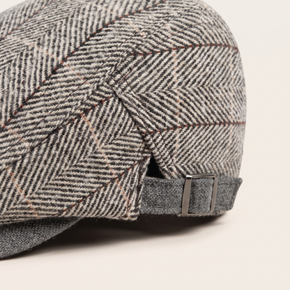 Herringbone Cotton Knitted Flat Cap | LAWTON