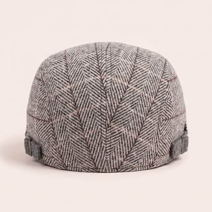 Herringbone Cotton Knitted Flat Cap | LAWTON