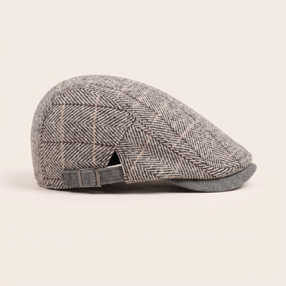 Herringbone Cotton Knitted Flat Cap | LAWTON