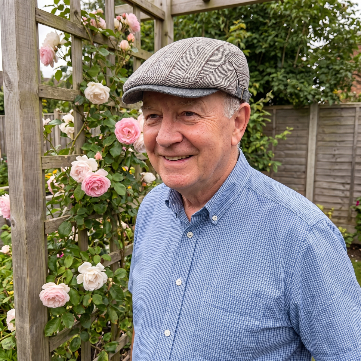 Herringbone Cotton Knitted Flat Cap | LAWTON