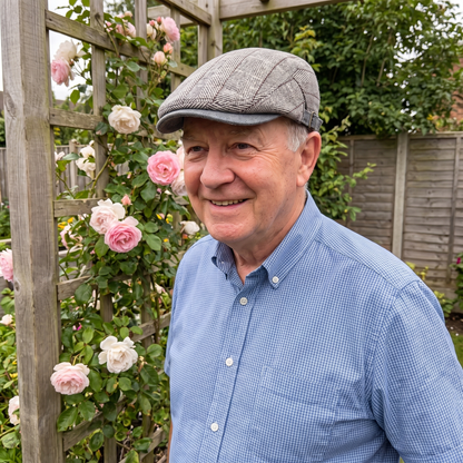 Herringbone Cotton Knitted Flat Cap | LAWTON