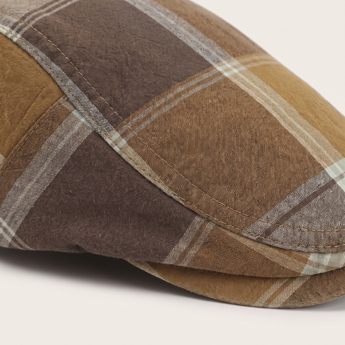 Plaid Cotton Flat Cap | SCRANTON