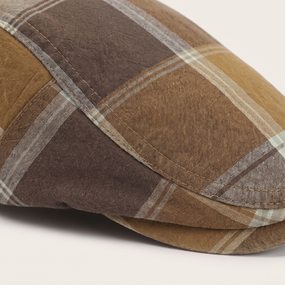 Plaid Cotton Flat Cap | SCRANTON