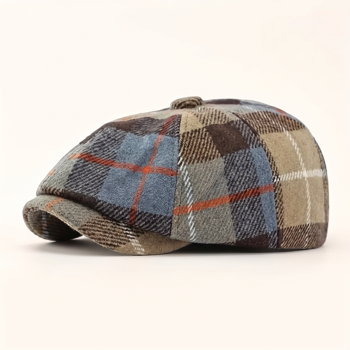 Plaid Wool-Blend Newsboy Cap | TOLEDO