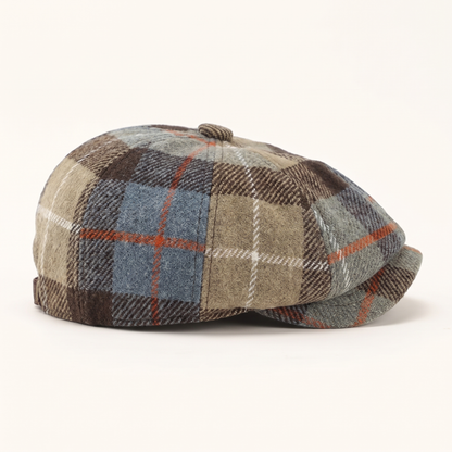 Plaid Wool-Blend Newsboy Cap | TOLEDO